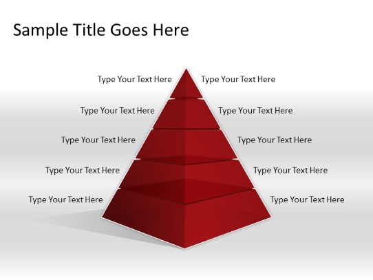 Pyramid B 5red PowerPoint PPT Slide design