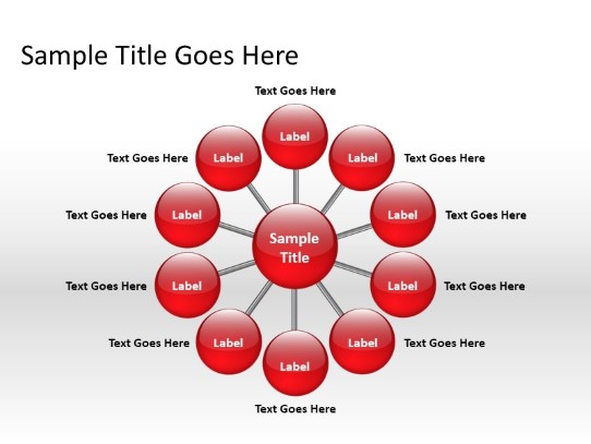 Radial A 10red PowerPoint PPT Slide design