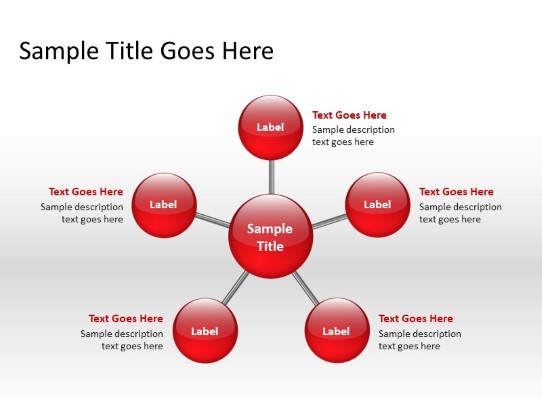 Radial A 5red PowerPoint PPT Slide design