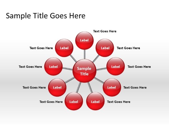 Radial A 9red PowerPoint PPT Slide design