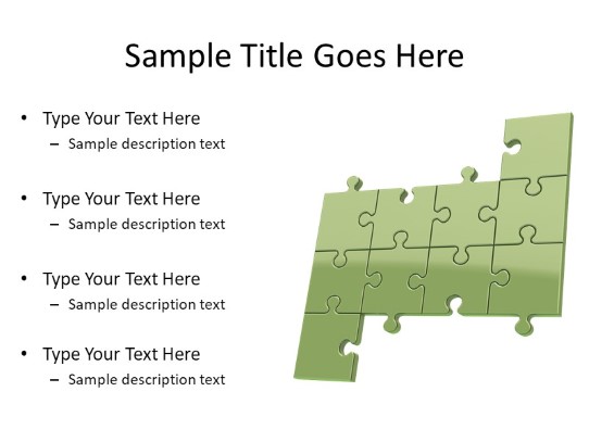 Puzzle 10b Green PowerPoint PPT Slide design