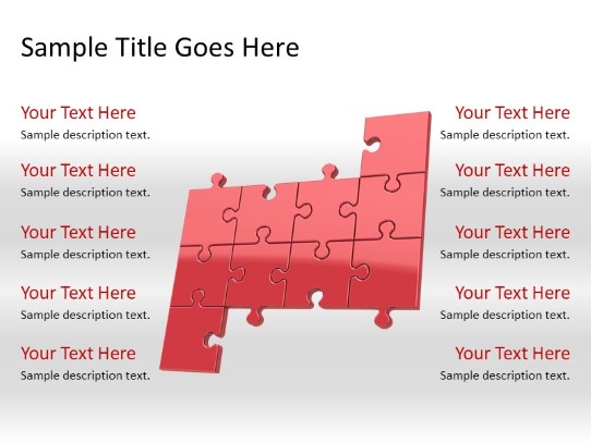 Puzzle 10b Red PowerPoint PPT Slide design