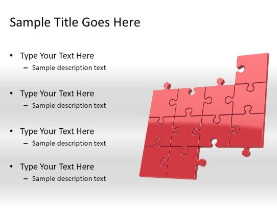 Puzzle 11a Red PowerPoint PPT Slide design
