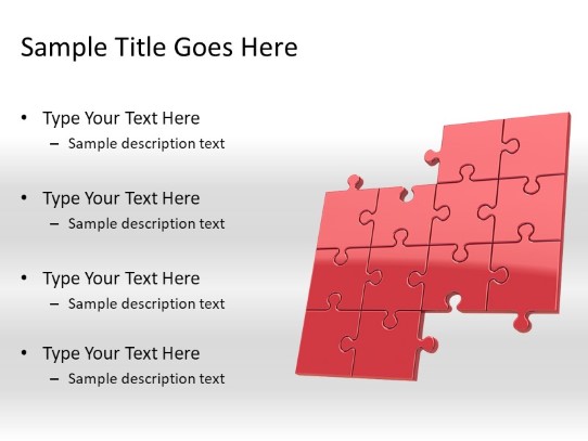 Puzzle 12a Red PowerPoint PPT Slide design