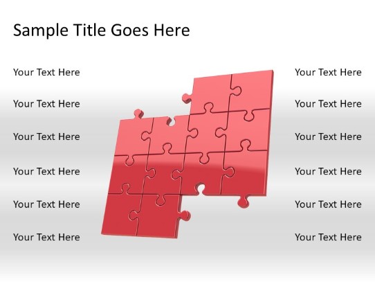 Puzzle 12b Red PowerPoint PPT Slide design