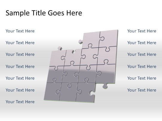 Puzzle 13a Gray PowerPoint PPT Slide design
