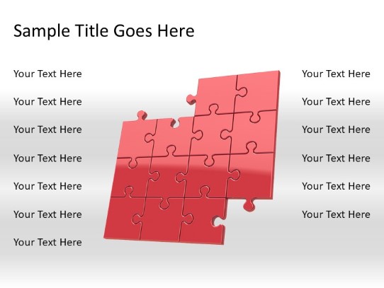 Puzzle 13b Red PowerPoint PPT Slide design