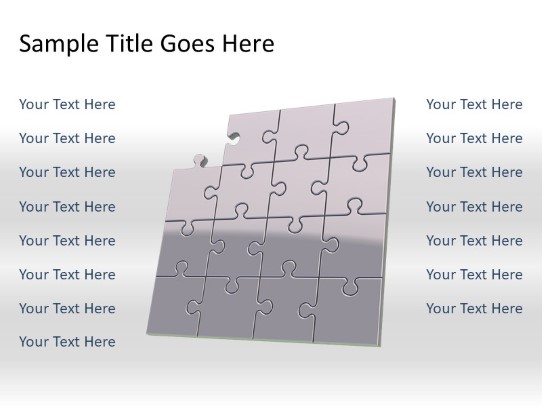 Puzzle 15c Gray PowerPoint PPT Slide design