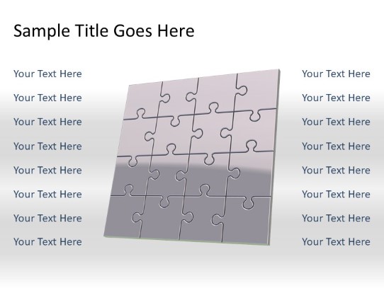Puzzle 16c Gray PowerPoint PPT Slide design