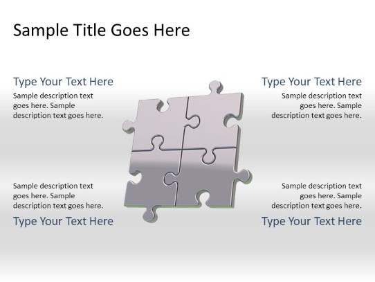 Puzzle 4a Gray PowerPoint PPT Slide design