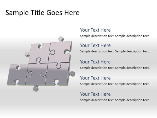 Puzzle 5a Gray PowerPoint PPT Slide design