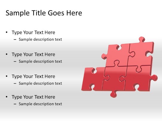 Puzzle 5a Red PowerPoint PPT Slide design