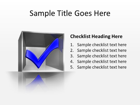 blue checkbox PowerPoint PPT Slide design