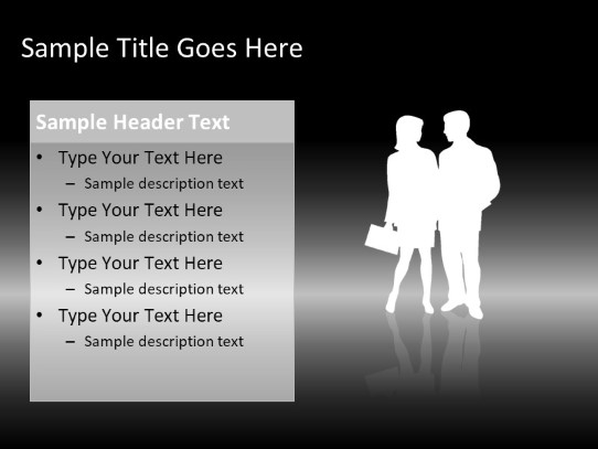 Silhouette White 07 PowerPoint PPT Slide design