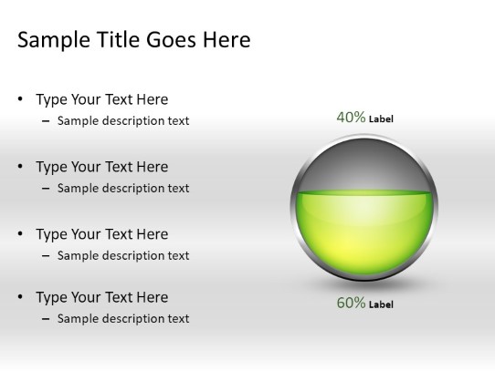 Ball Fill Green 60c PowerPoint PPT Slide design