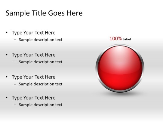 Ball Fill Red 100c PowerPoint PPT Slide design