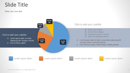Pie Chart Details widescreen PowerPoint PPT Slide design
