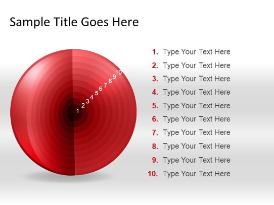 Targetsphere A 10red PowerPoint PPT Slide design