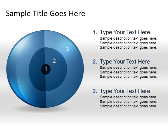 Targetsphere A 3blue PowerPoint PPT Slide design