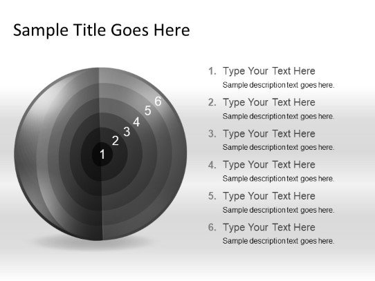 Targetsphere A 6gray PowerPoint PPT Slide design