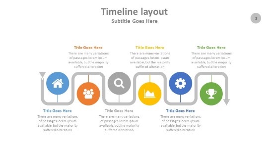 Timeline Curves Icons PowerPoint PPT Slide design