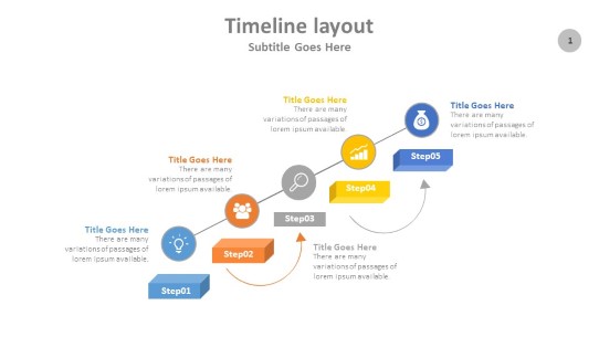 Timeline Diagonal icons PowerPoint PPT Slide design