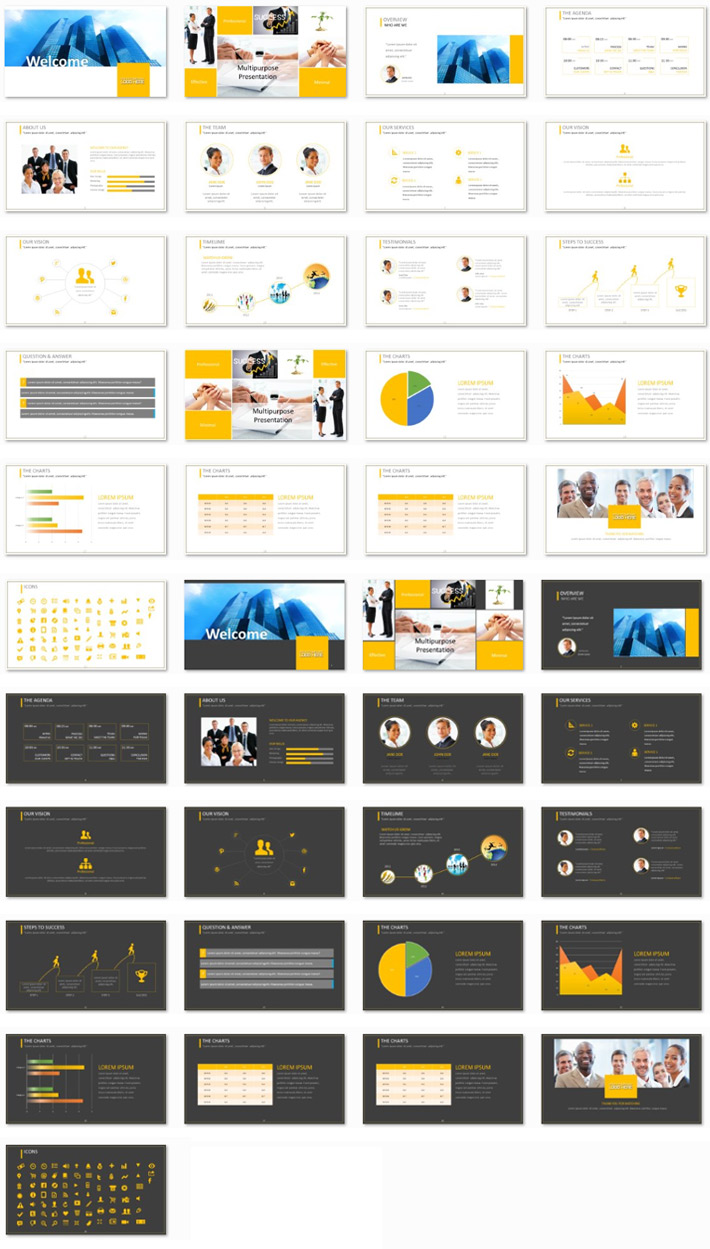 Power Presentation: Multipurpose PPT Premium PowerPoint Presentation Template Slide Set