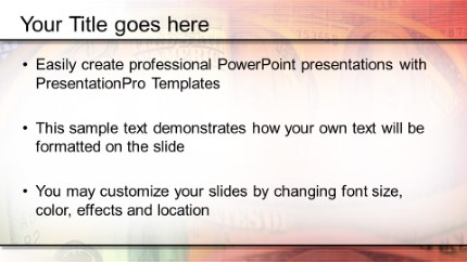Cash Rainbow Widescreen PowerPoint Template text slide design