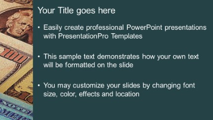 Cash Widescreen PowerPoint Template text slide design