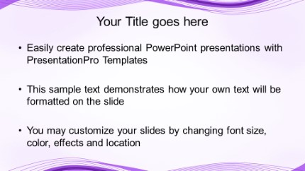 Motion Wave Purple1 Widescreen PowerPoint Template text slide design