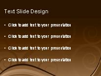 Elegant Swirl Brown PowerPoint Template text slide design
