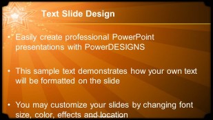 Stars 01 Orange Widescreen PowerPoint Template text slide design