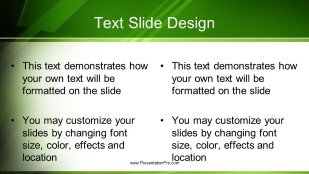 Burst Of Green Widescreen PowerPoint Template text slide design