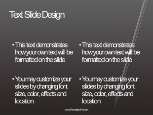 Diagonal Rays Dark PowerPoint Template text slide design