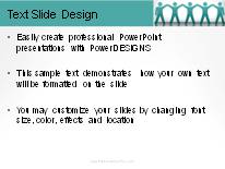 Celebrating Teamwork Teal PowerPoint Template text slide design