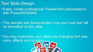 Social Media Signs 01 Widescreen PowerPoint Template text slide design