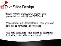 Success On Target Black PowerPoint Template text slide design