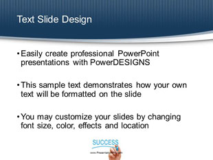 Success On White Board Blue PowerPoint Template text slide design