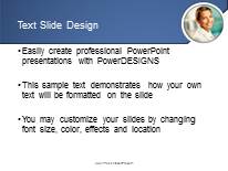 Successful Female Blue PowerPoint Template text slide design