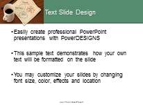Thoughts Over Coffee Green PowerPoint Template text slide design