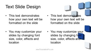 3D Grid Squares Widescreen PowerPoint Template text slide design