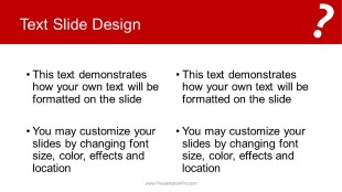 Big Question Red Widescreen PowerPoint Template text slide design