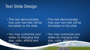 Going Places Blue Widescreen PowerPoint Template text slide design