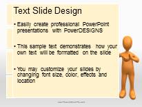 Stickman With Folder Orange B Widescreen PowerPoint Template text slide design