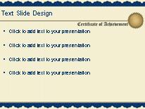 Certificate Of Achievement PowerPoint Template text slide design