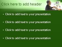 Video Conference Green PowerPoint Template text slide design