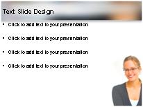 Business Woman Smile PowerPoint Template text slide design