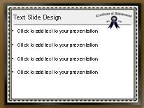 Certificate On Wall PowerPoint Template text slide design