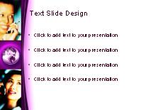 Global Communication Purple PowerPoint Template text slide design