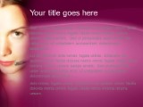 Female Telemarketer 02 Purple PowerPoint Template text slide design